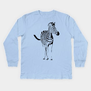 Zebra Full Figure | African Wildlife Kids Long Sleeve T-Shirt